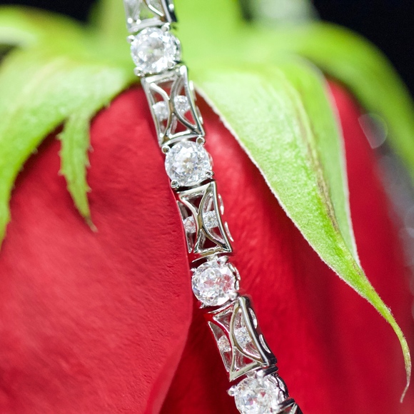 925S Tacori White Topaz Tennis Bracelet - Picture 3 of 8